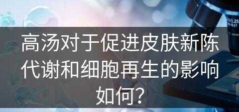 高汤对于促进皮肤新陈代谢和细胞再生的影响如何？